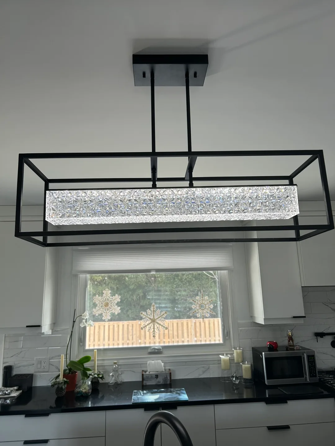 Modern Crystal Linear Chandelier thumbnail