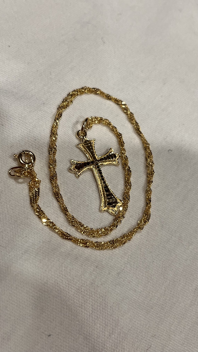 Gold Cross Necklace 10 k gold no plated no filled - photo 3