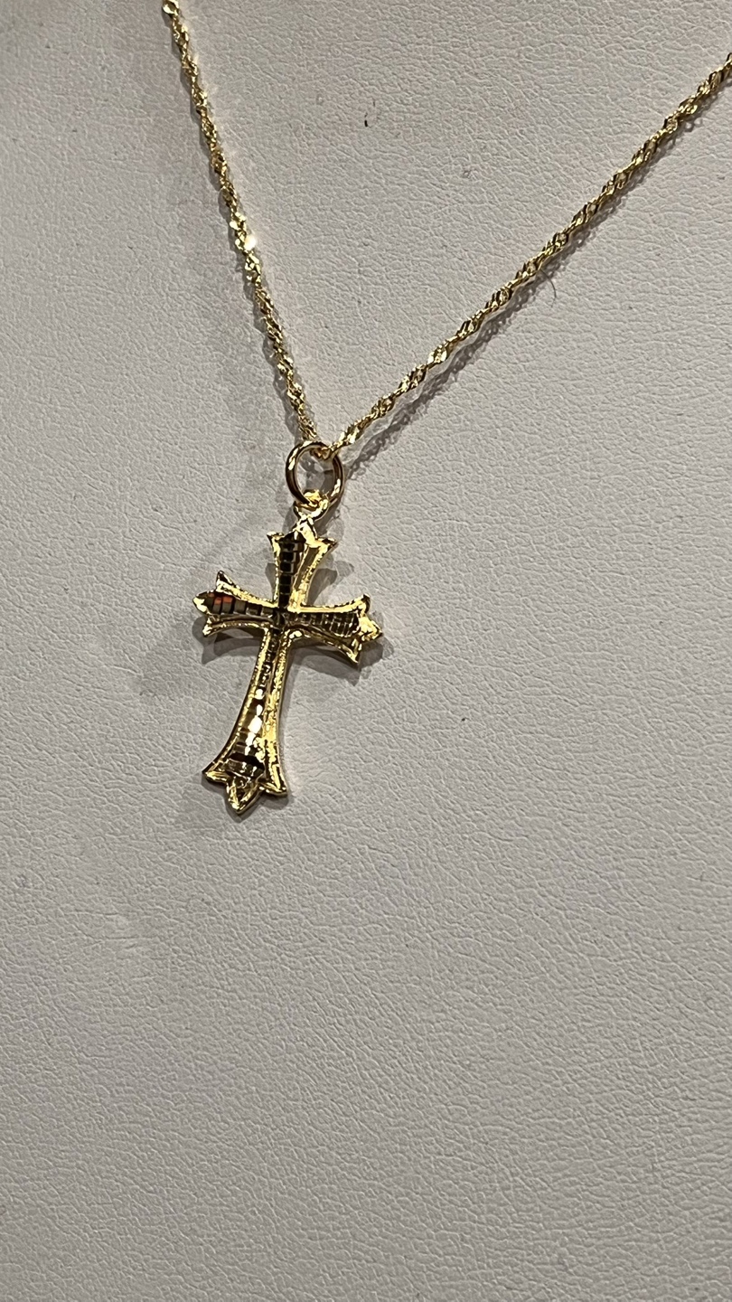 Gold Cross Necklace 10 k gold no plated no filled - photo 2