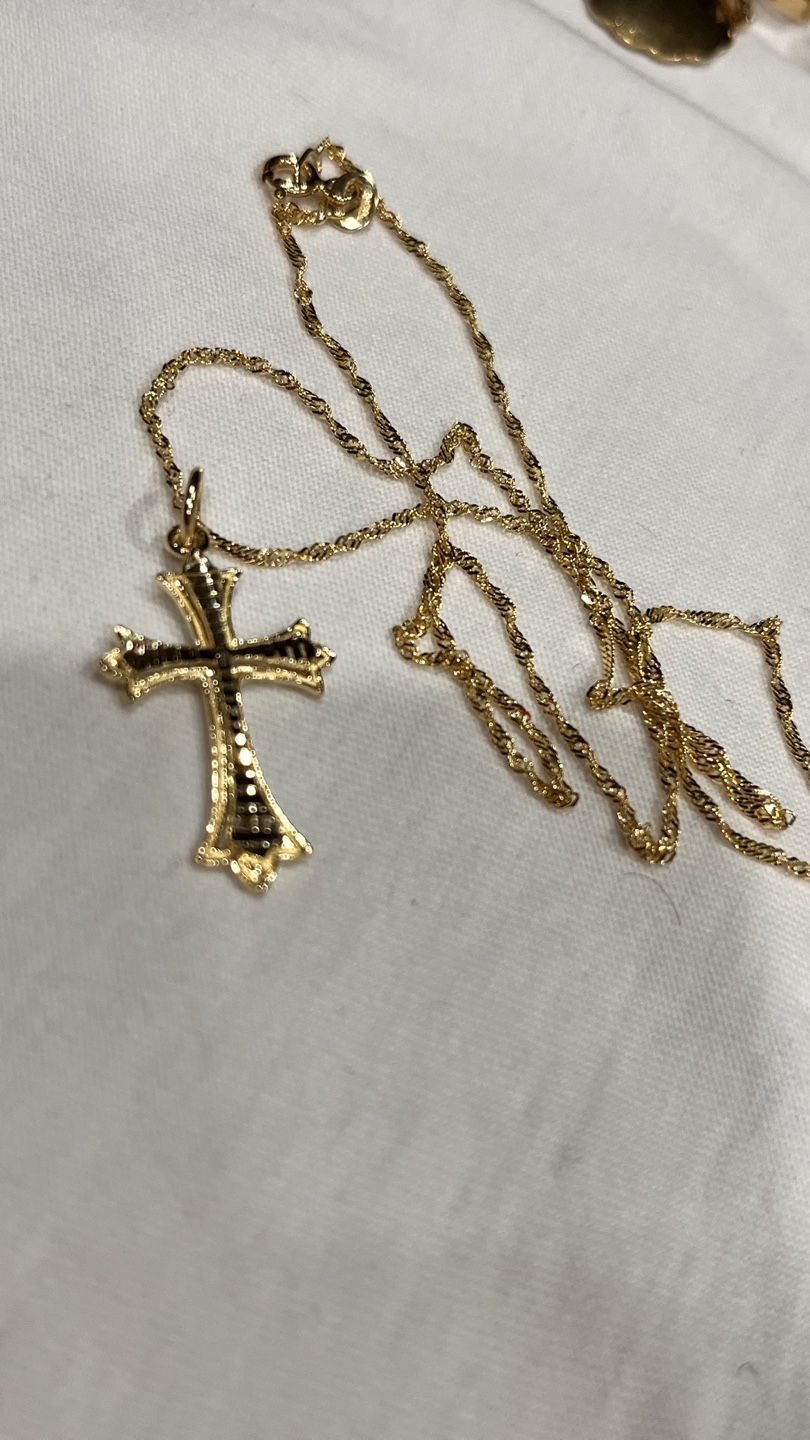 Gold Cross Necklace 10 k gold no plated no filled - photo 4
