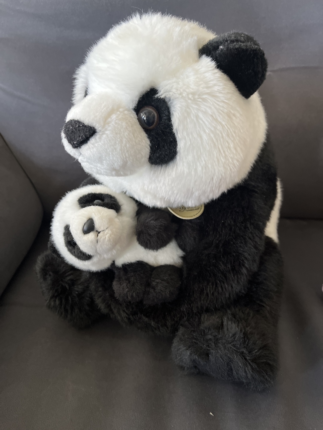 Adorable Panda Mom and Baby Plush Set