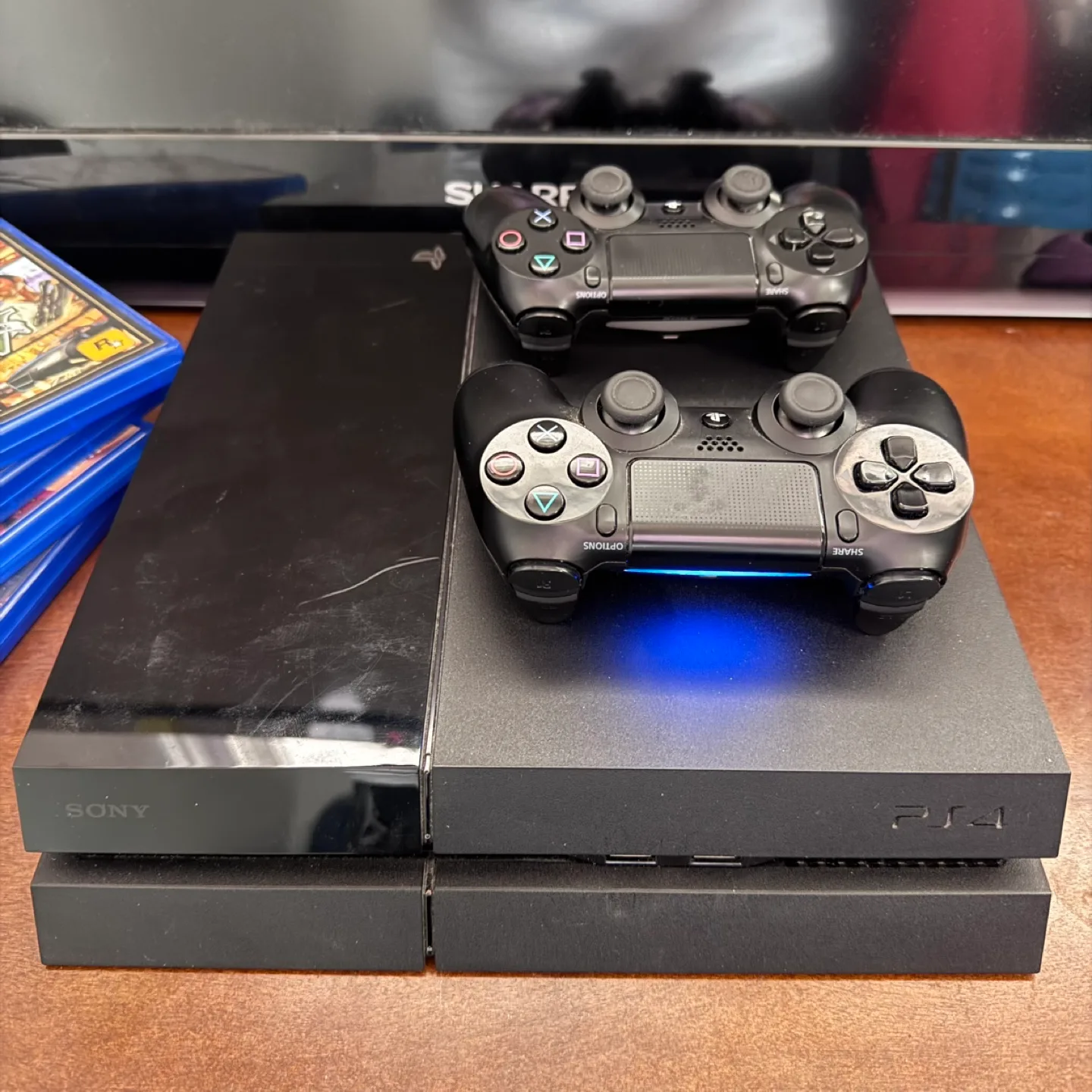 PlayStation 4 Console Bundle Two PS4 Controllers with games thumbnail
