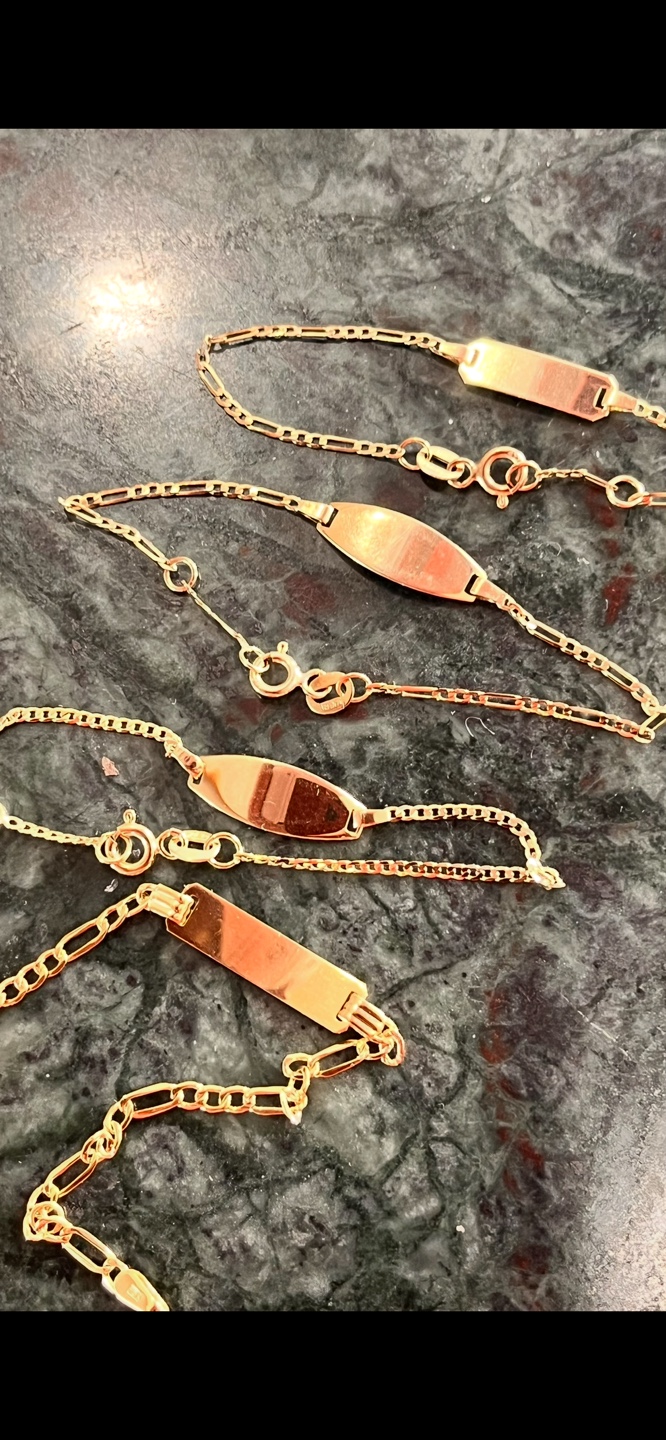 10 k  Gold baby ID Bracelets