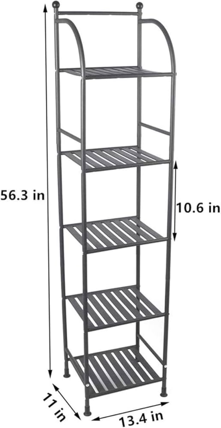 Five-Tier Black Metal Shelving Unit - photo 2