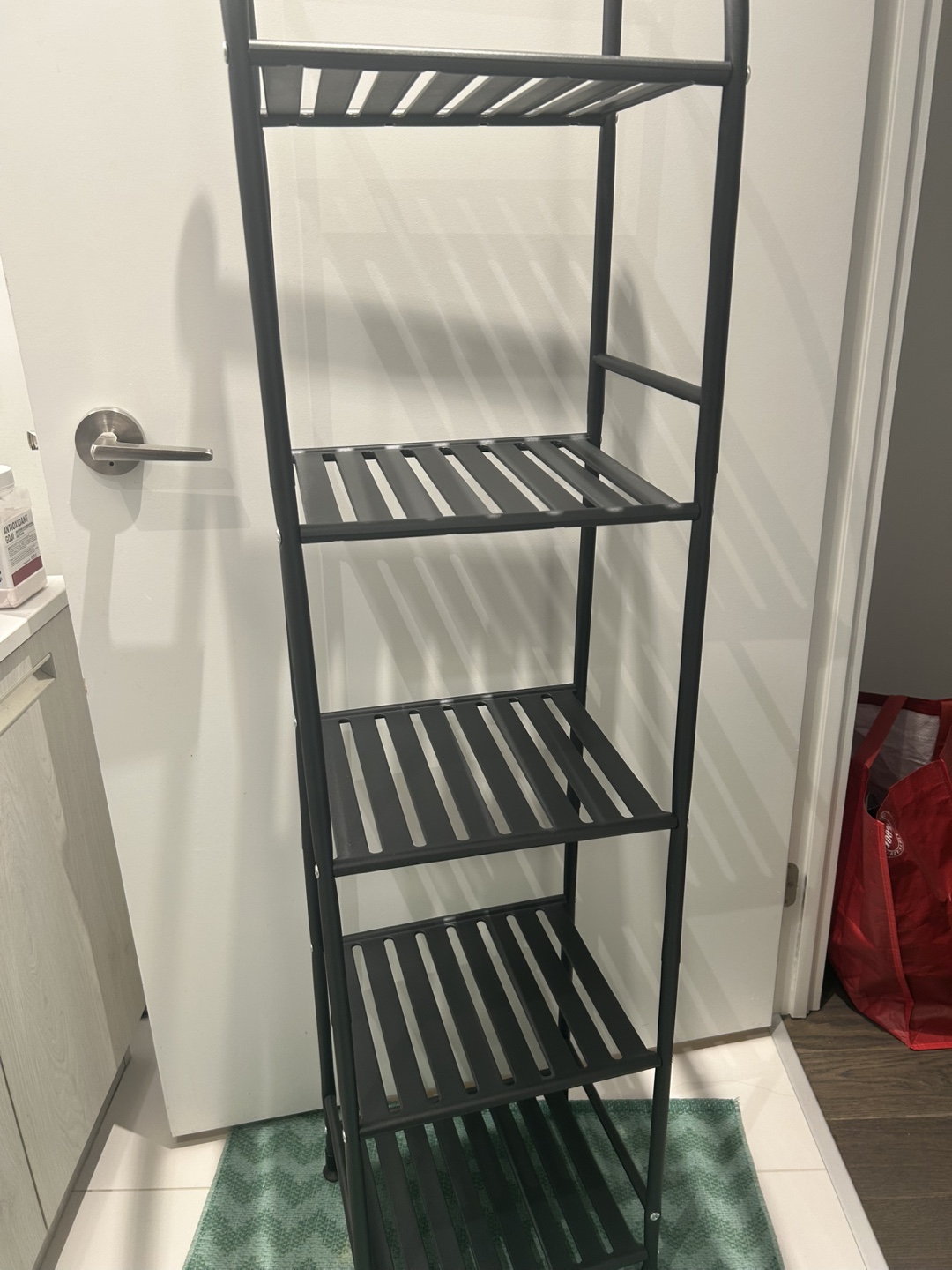 Five-Tier Black Metal Shelving Unit