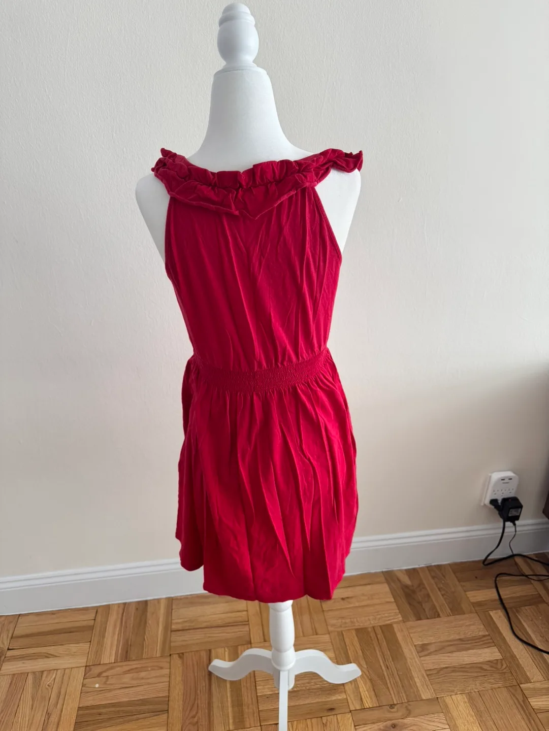 Express Red Ruffled Mini Dress | Size XS image indicator(4)