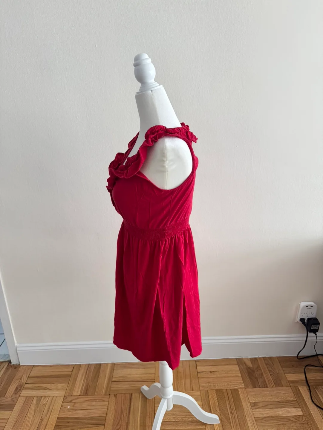 Express Red Ruffled Mini Dress | Size XS image indicator(3)