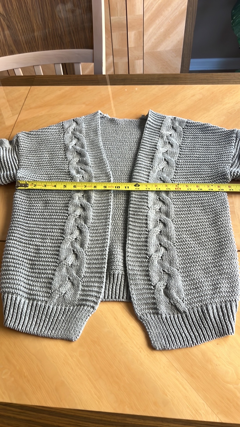 Women's Gray Cable Knit Cardigan Sweater Bolero - photo 3