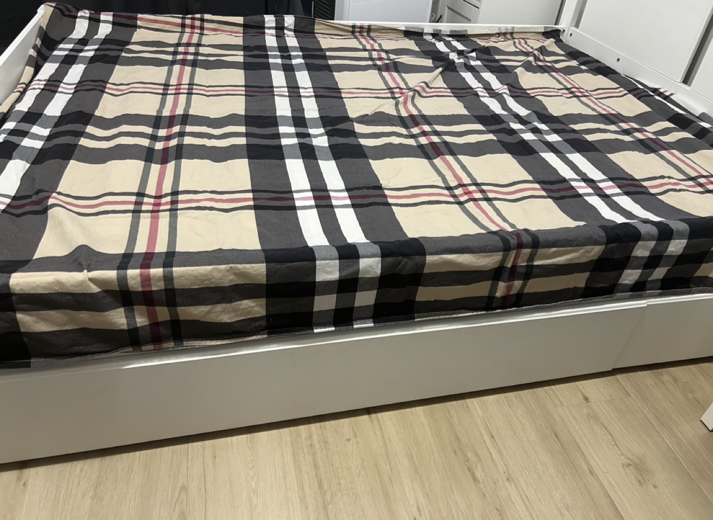 SONGESAND Bed frame with 2 storage boxes, white - photo 2