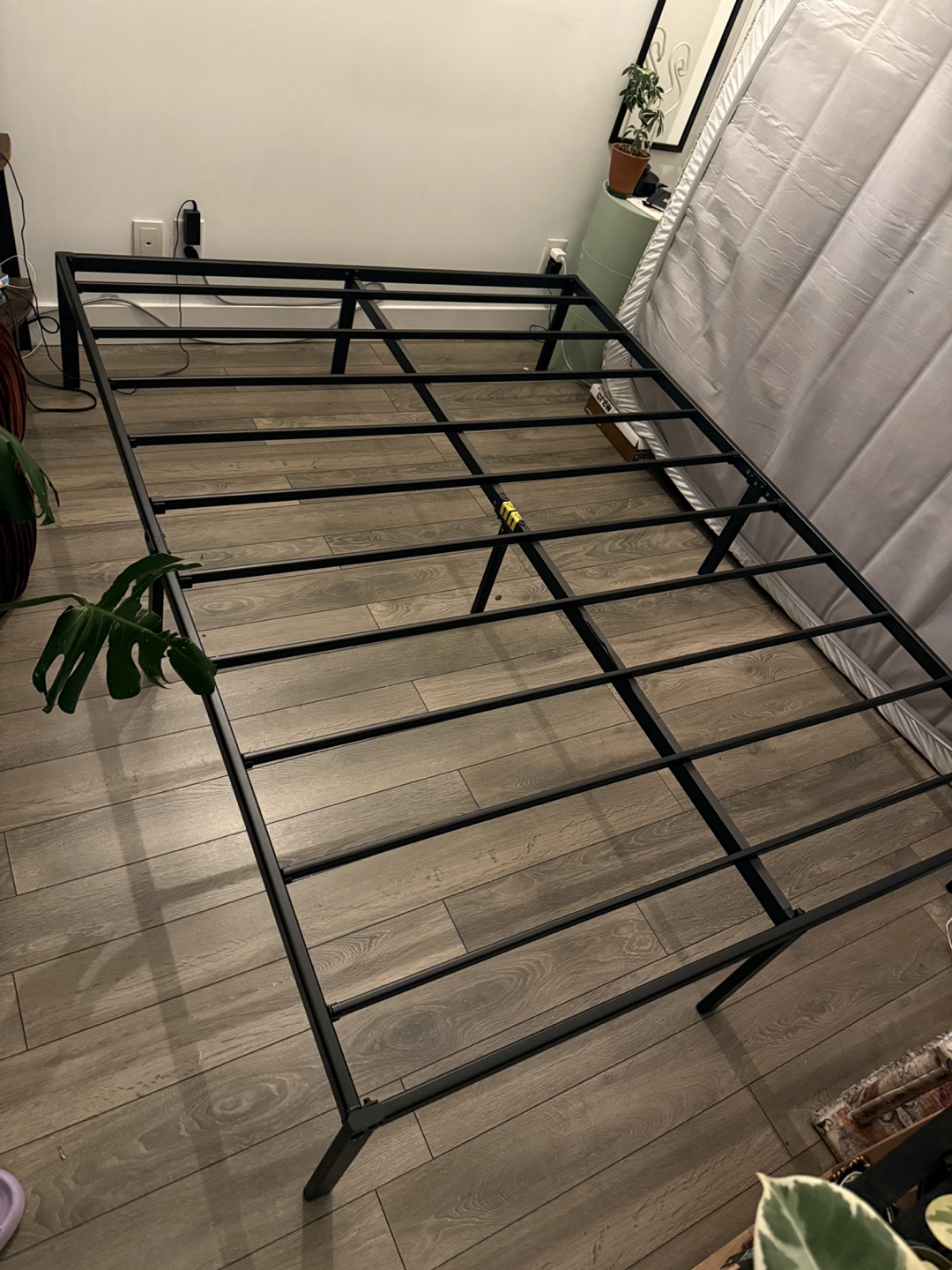 Queen Size Metal Bed Frame — no box-spring needed!