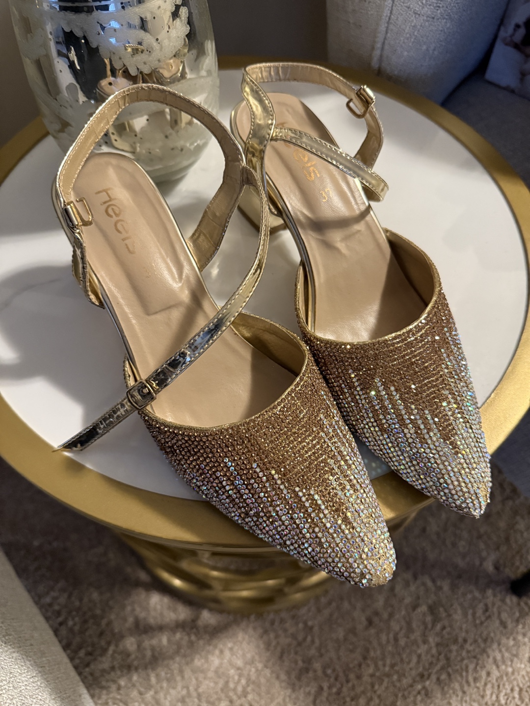 Gold Rhinestone Heels