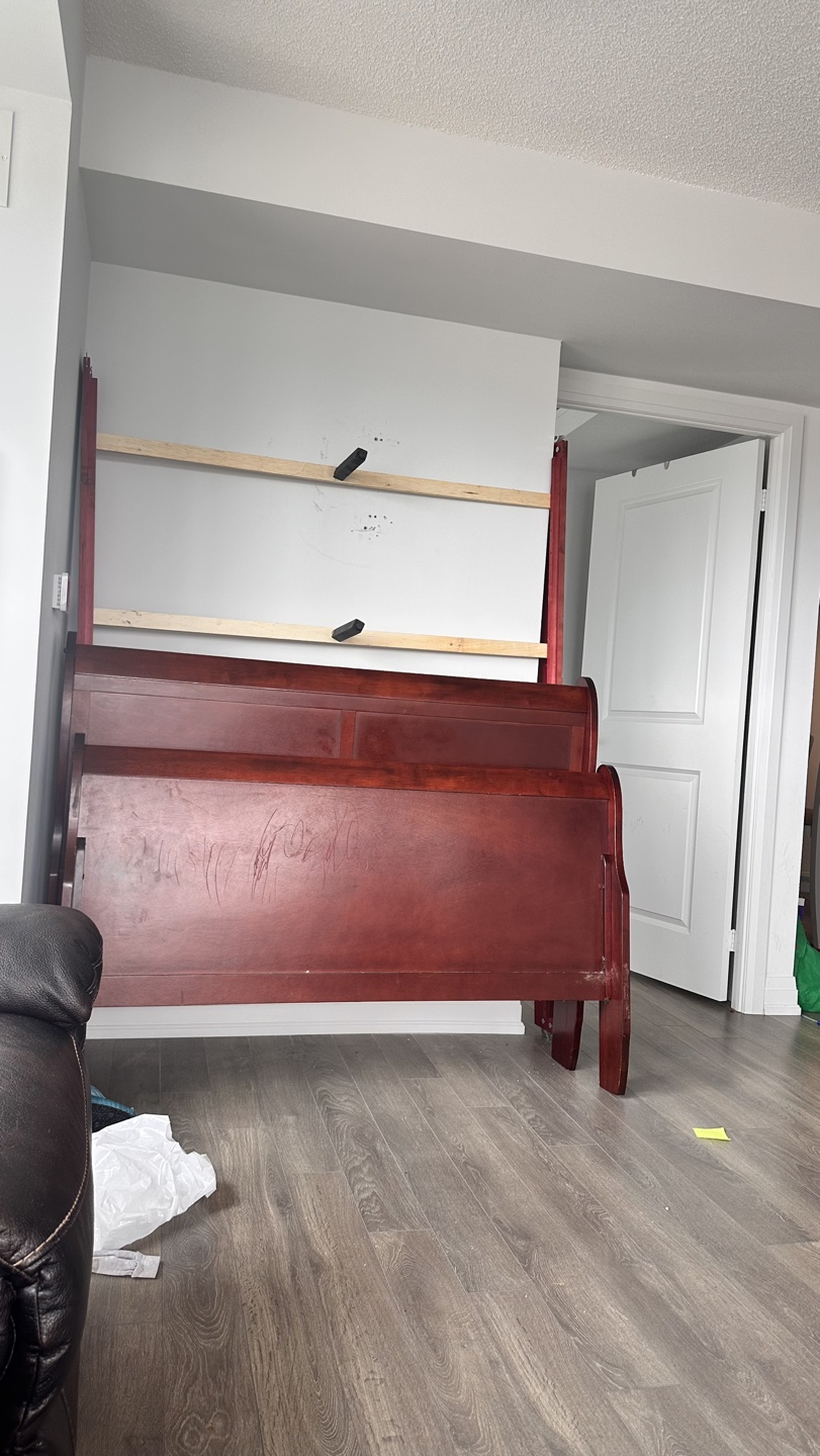 Sleigh Bed Frame - Dark Cherry Wood double