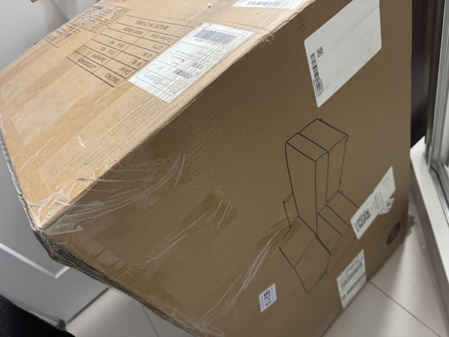 Brand New Grey Corduroy Sectional Sofa in box - photo 4