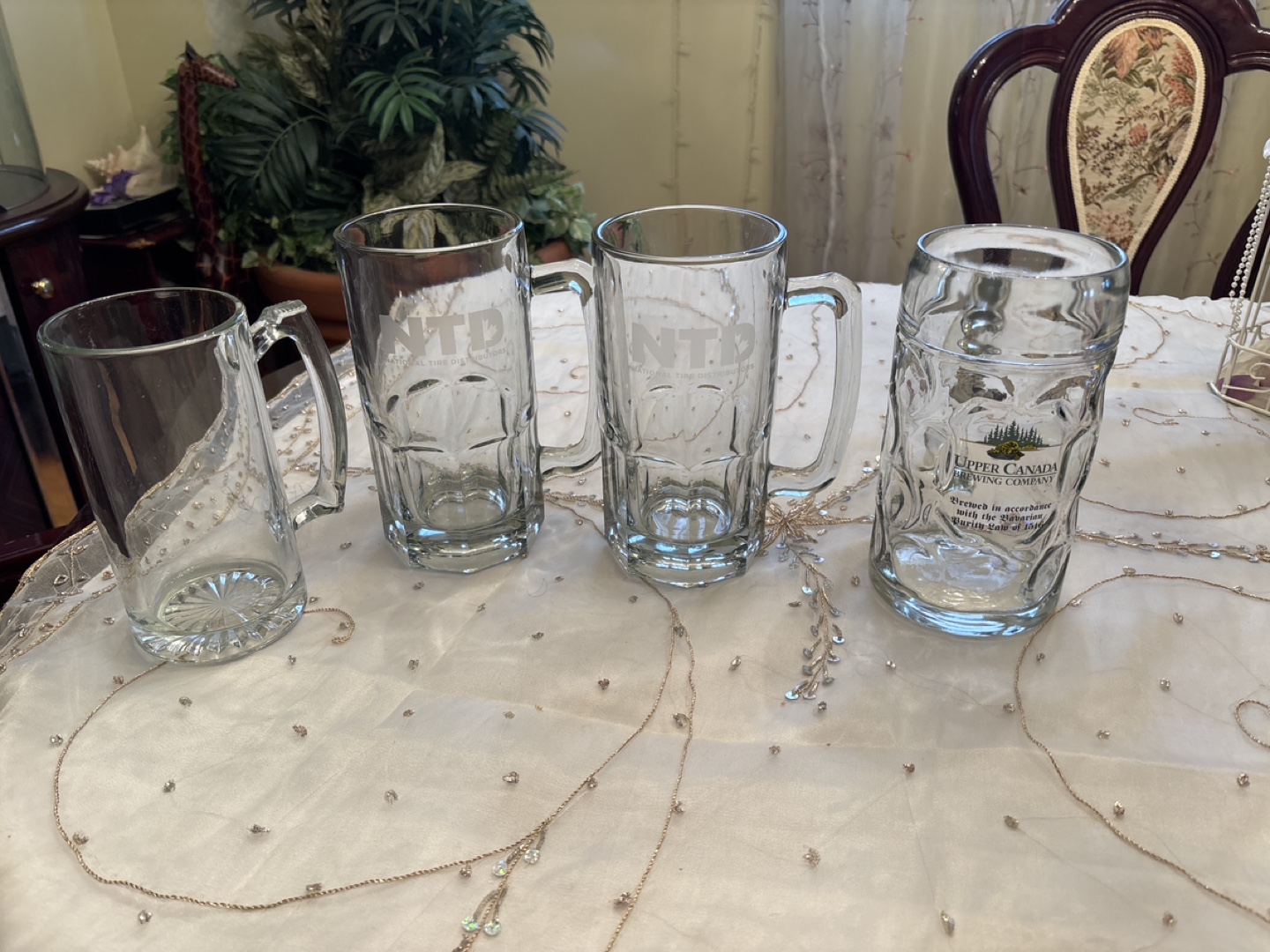 Set of four beer steins