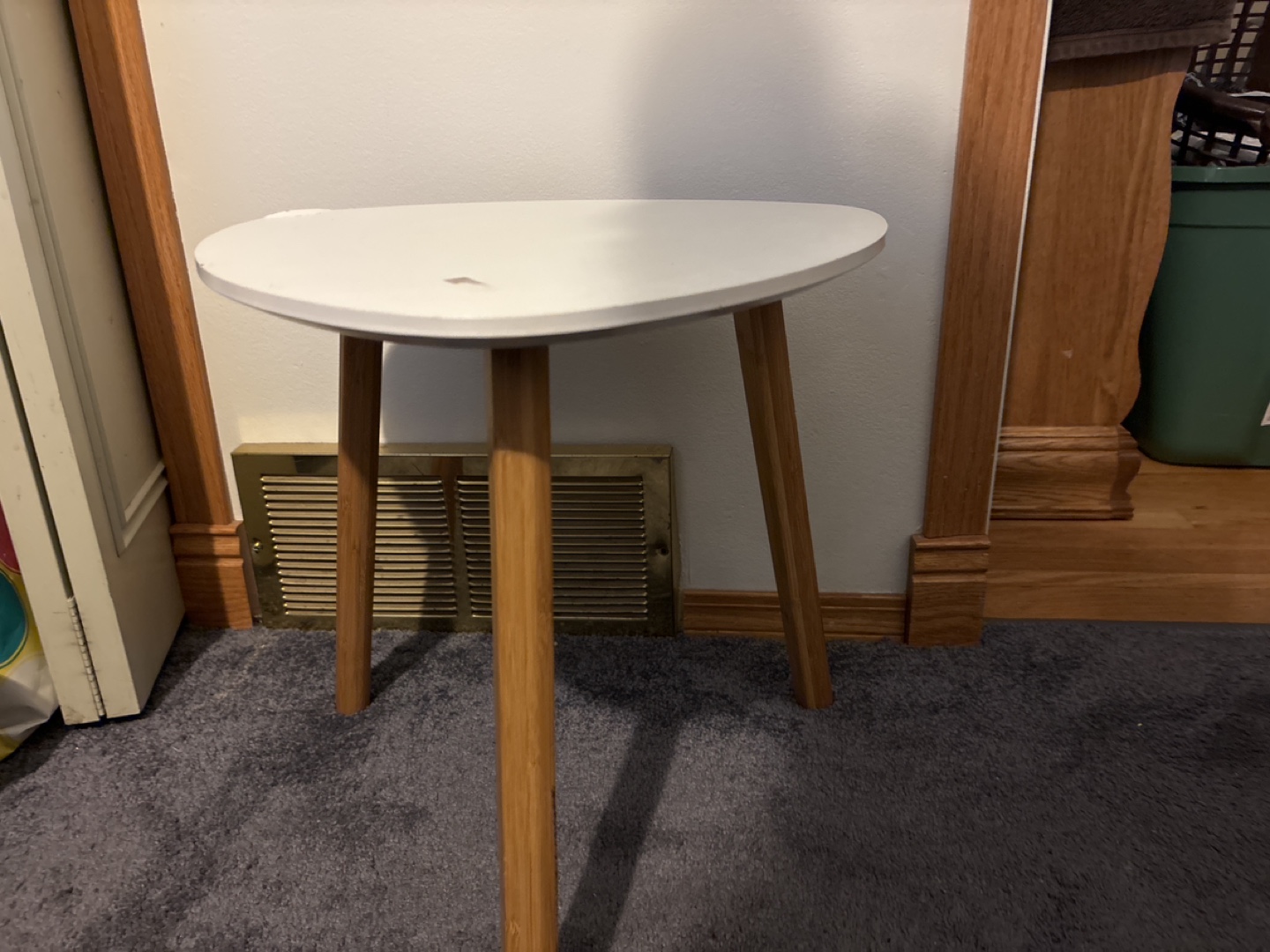 Crystal Table Lamp with White Shade and Side Table - photo 2