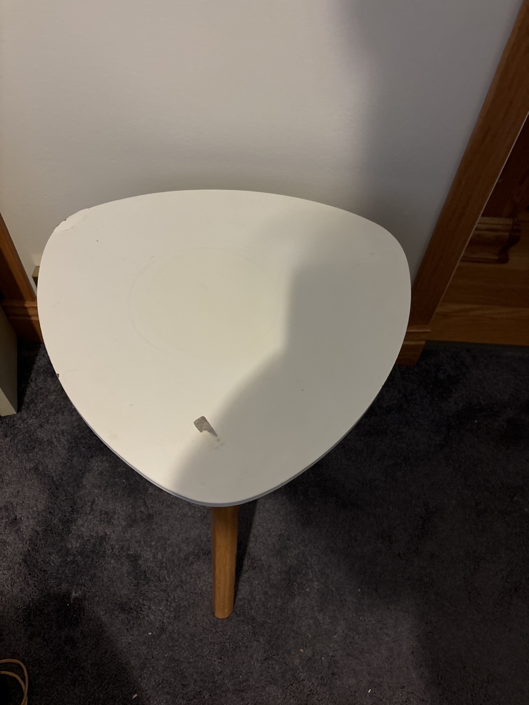 Crystal Table Lamp with White Shade and Side Table