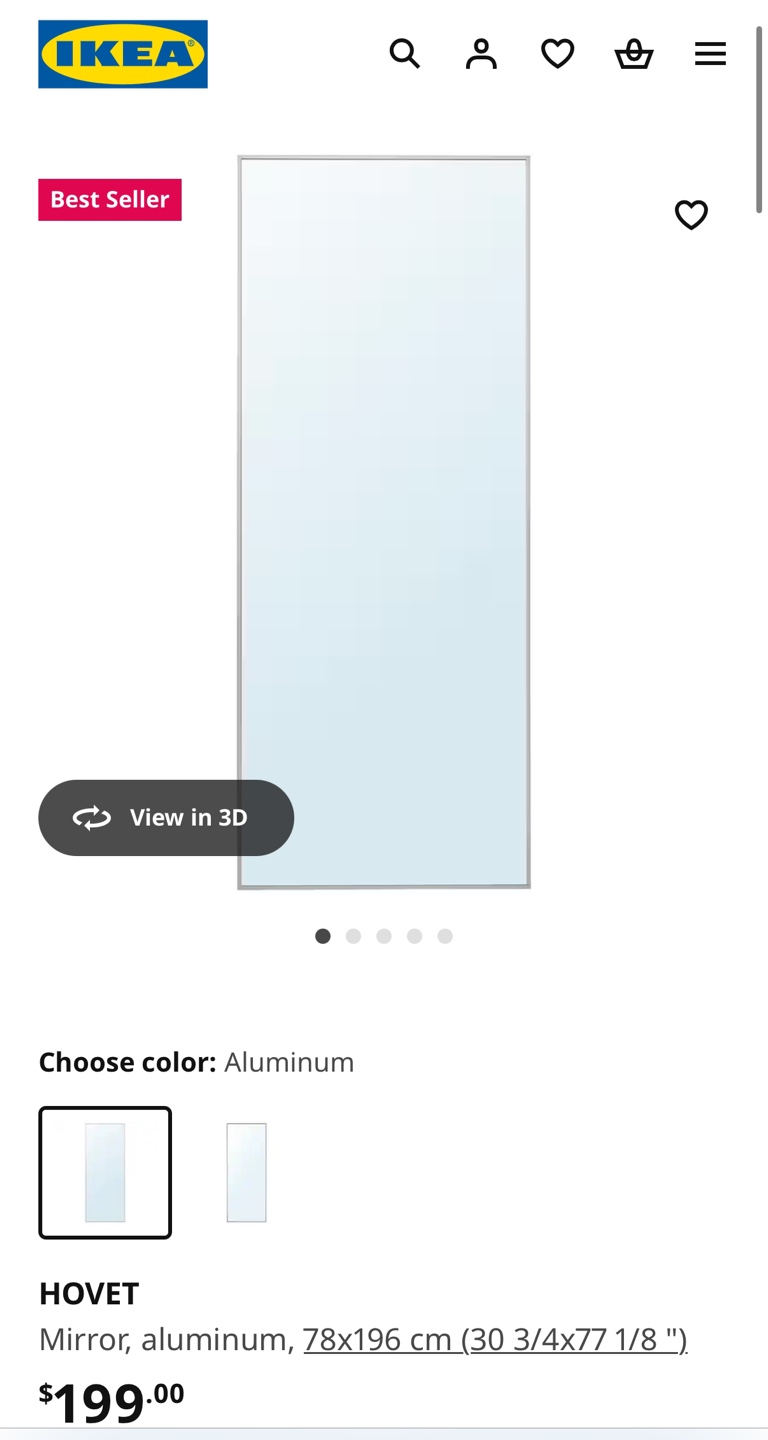 IKEA Hovet Mirror - Aluminum - photo 2