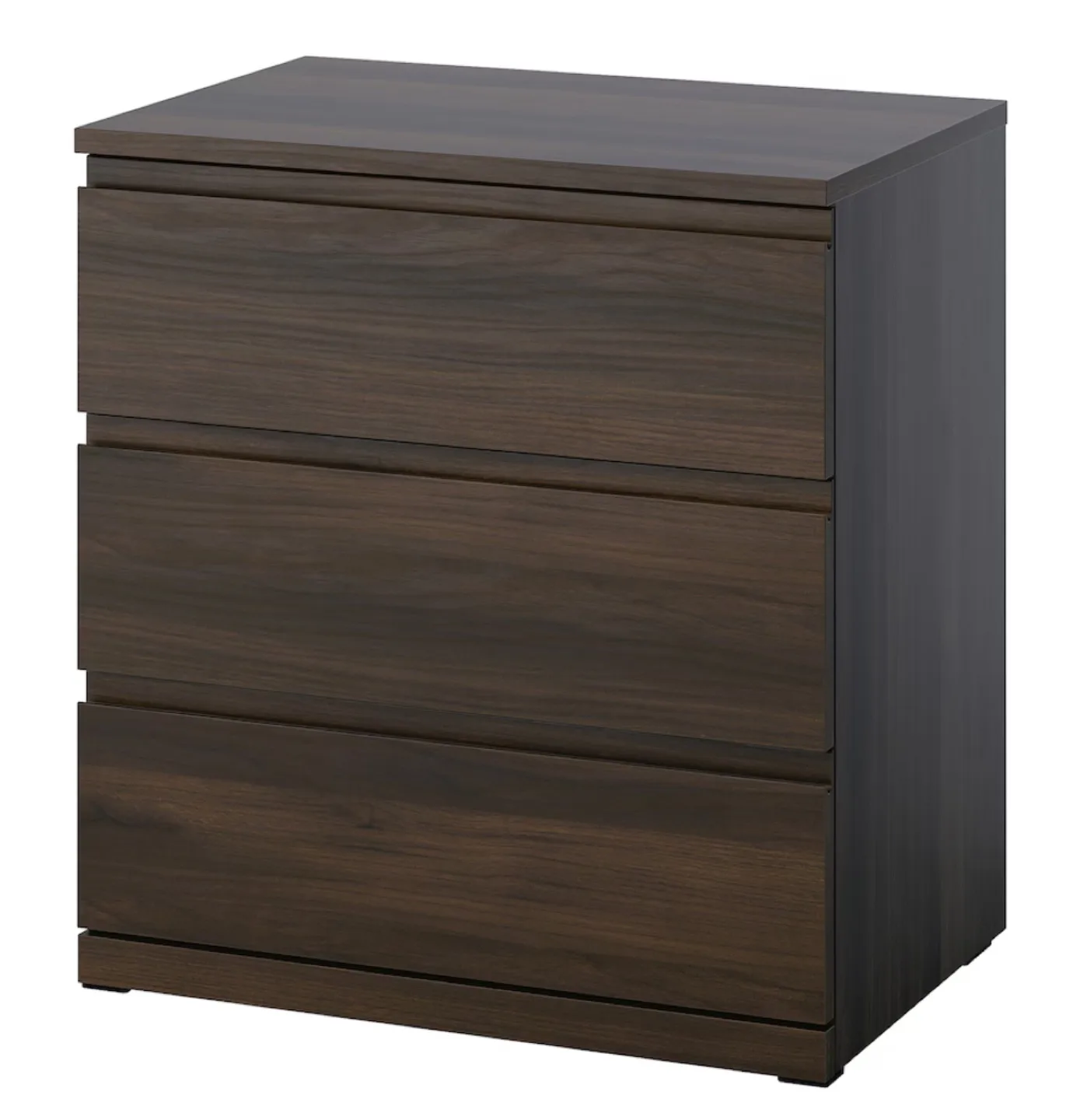 Three-Drawer Chest of Drawers - Dark Wood thumbnail