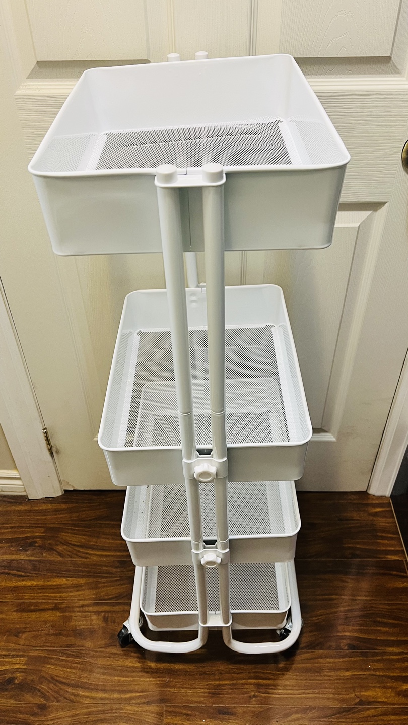 White 4-Tier Rolling Cart Organizer - photo 4