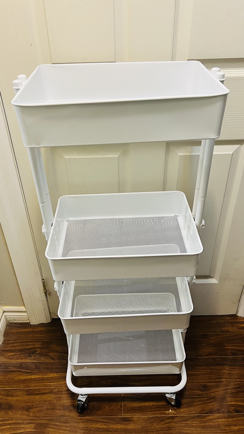 White 4-Tier Rolling Cart Organizer - photo 3