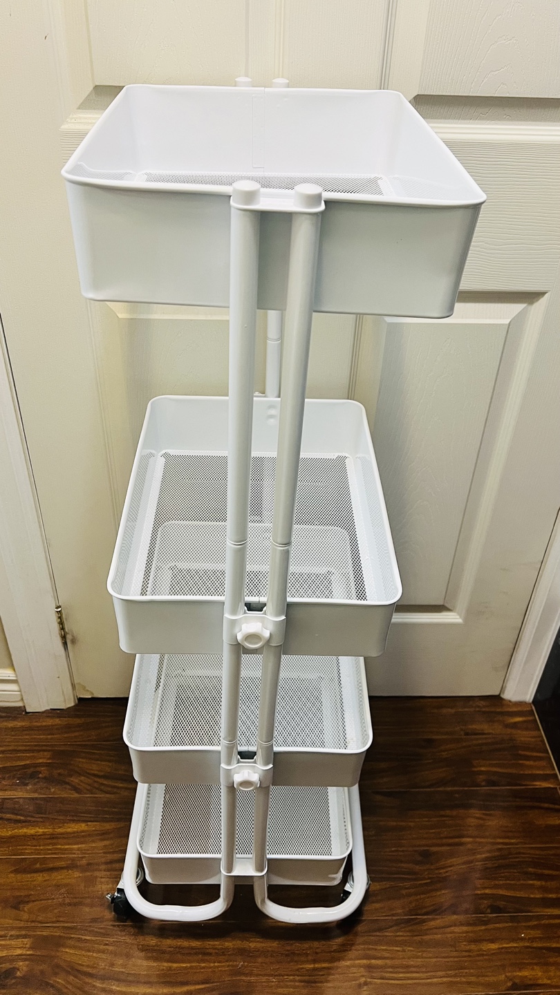 White 4-Tier Rolling Cart Organizer - photo 2