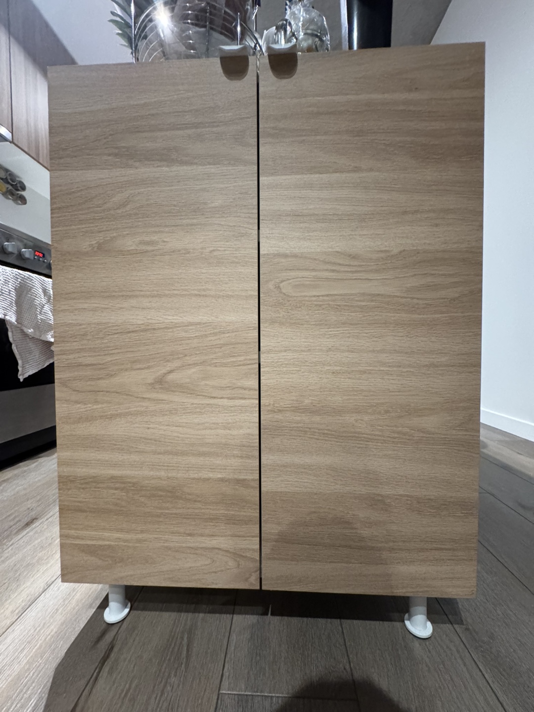 IKEA White and Light Wood Kitchen Storage Cabinet - photo 3