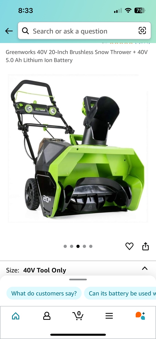Greenworks 40V 20-Inch Brushless Snow Thrower - photo 3
