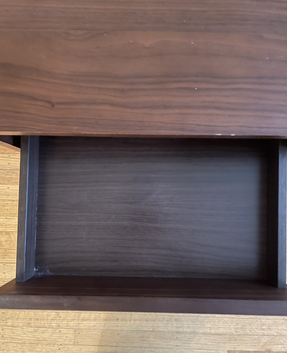 Walnut Wood One-Drawer Nightstand - photo 4