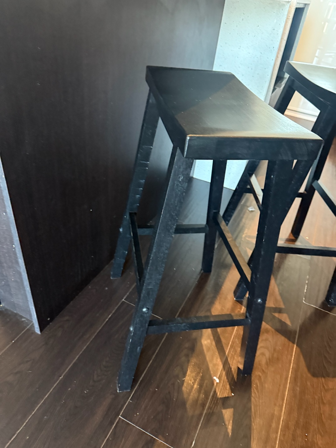 Pair of Black Bar Stools - photo 4