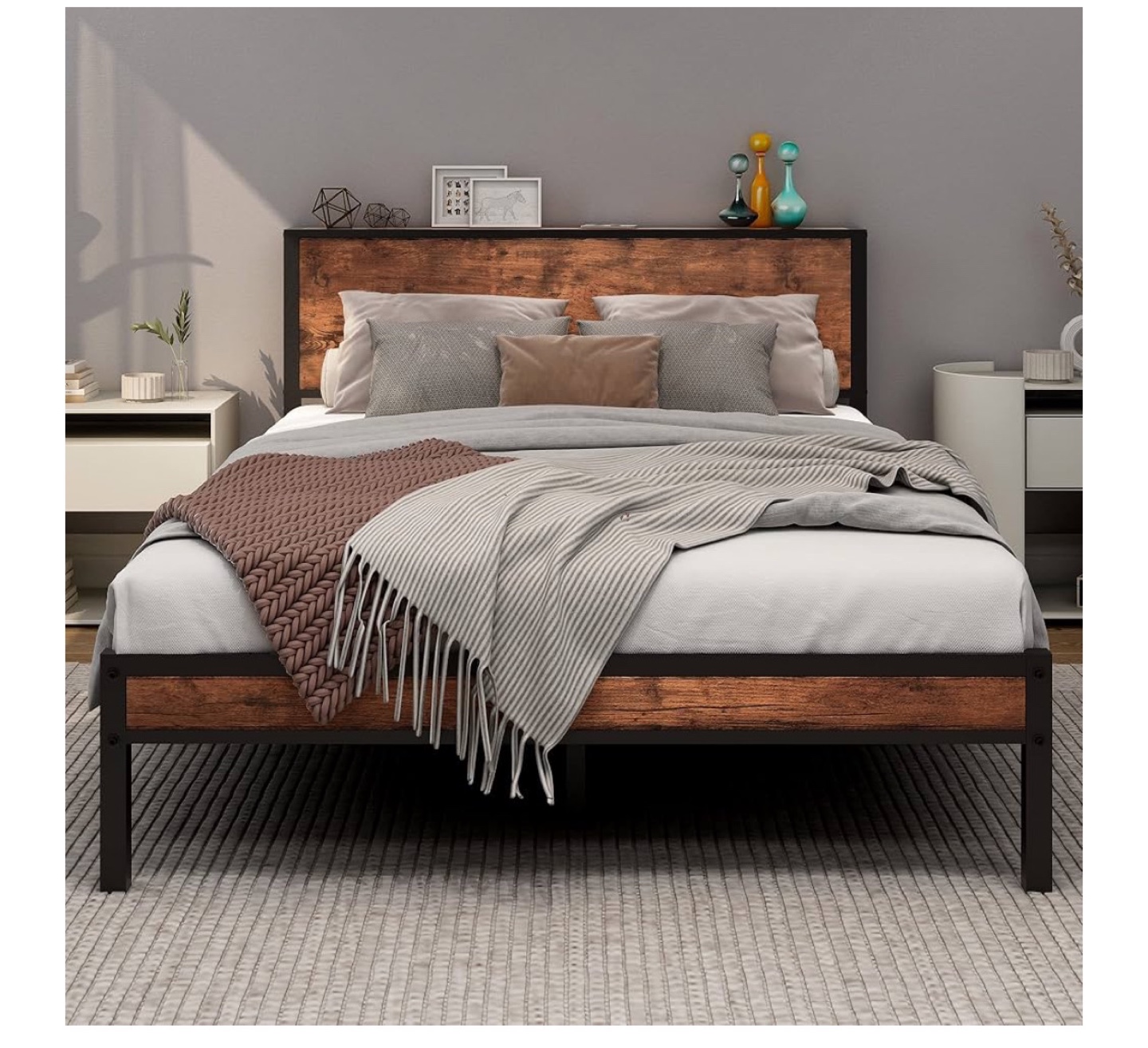 DUMEE Metal Queen Size Bed Frame