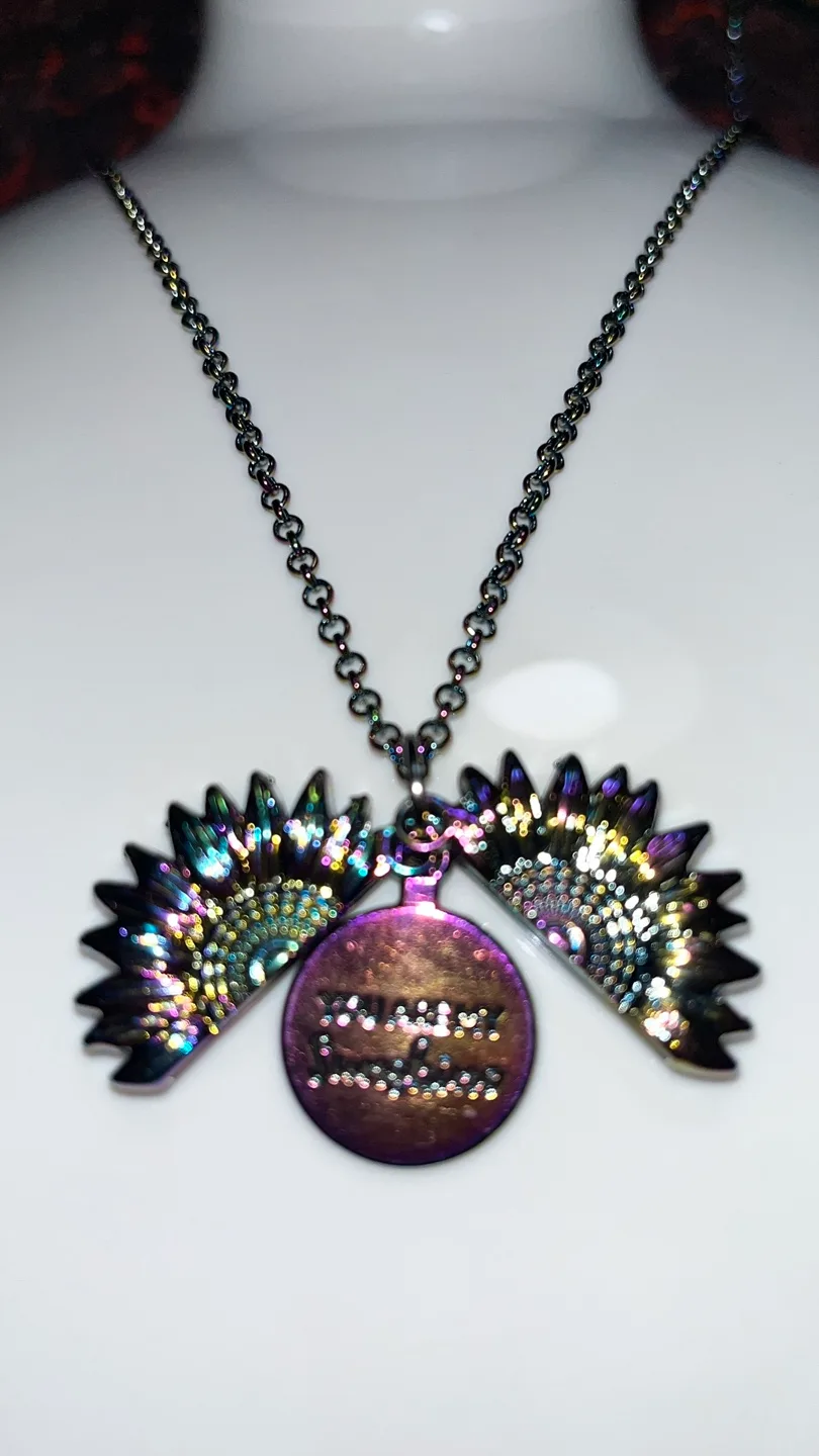 #freecycle🥕 Rainbow Sunflower Locket Necklace image indicator(3)