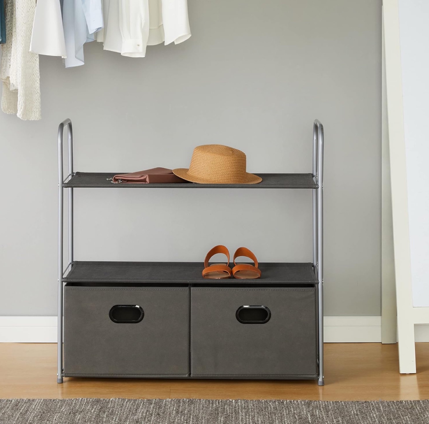 3-Shelf Storage Organizer with 2 Drawers
