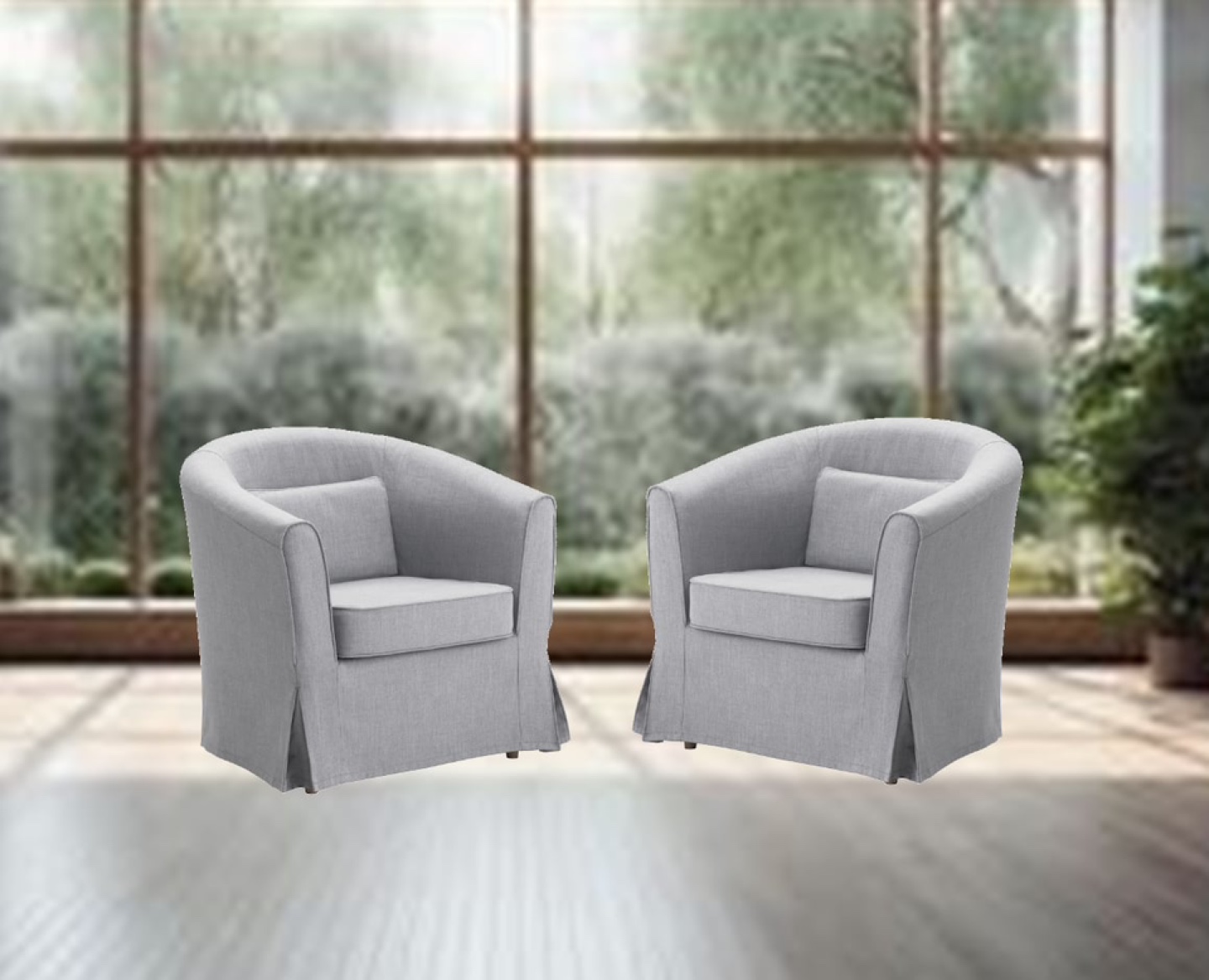 Two IKEA TULLSTA Armchairs with Covers - Beige, Grey & Red!