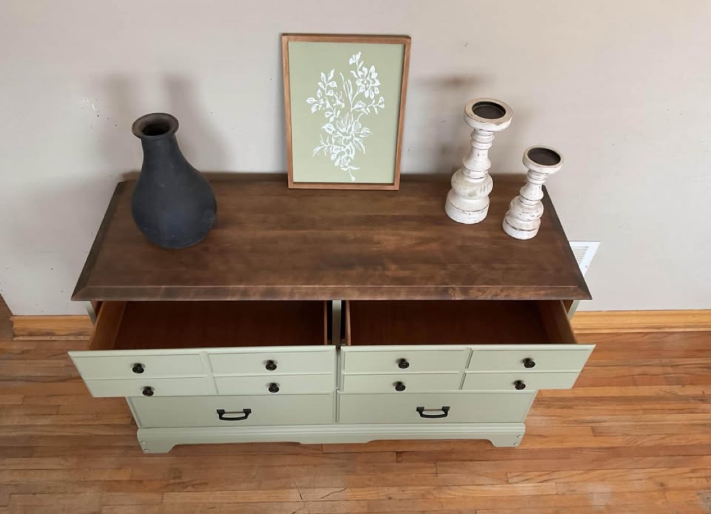 Six-Drawer Dresser with Dark Wood Top - photo 4