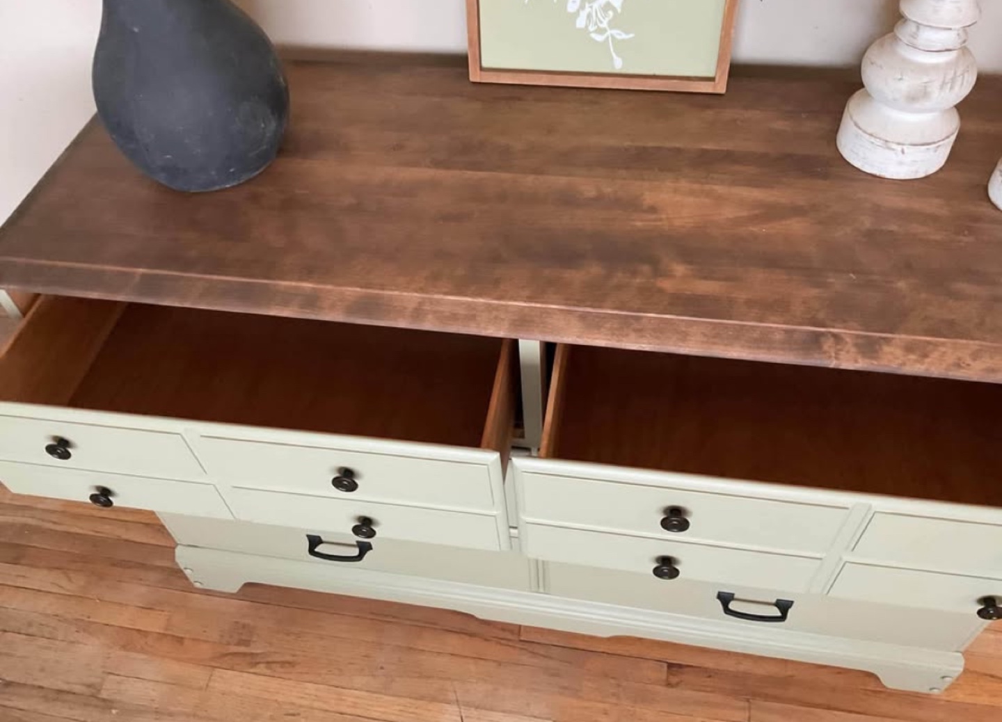Six-Drawer Dresser with Dark Wood Top - photo 3
