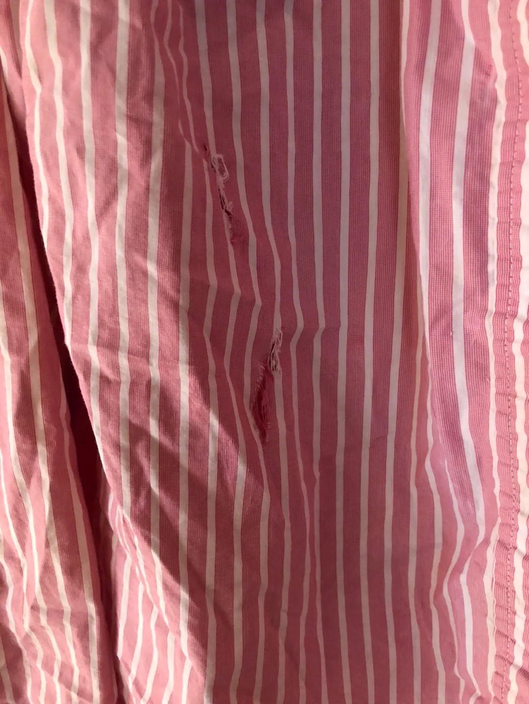 Pink and White Striped Long Sleeve Shirt - Size L - #freecycle image indicator(2)
