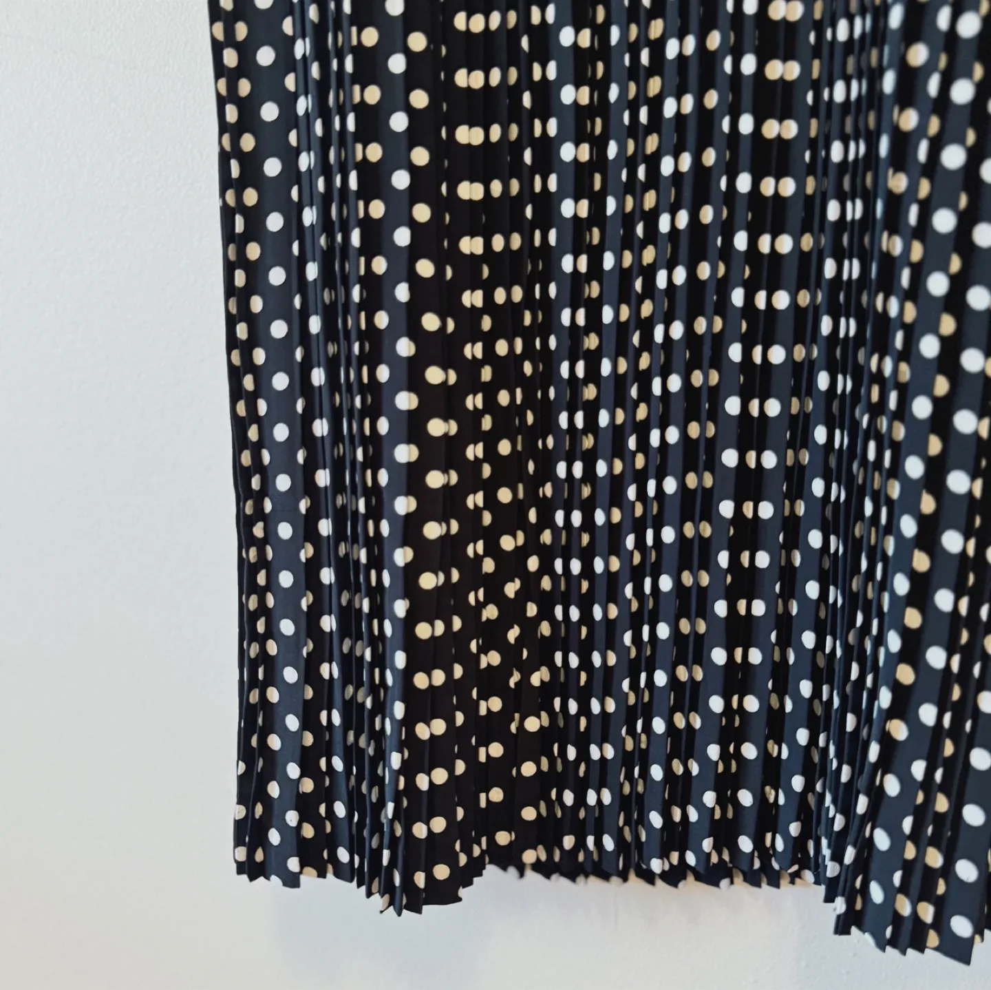 Vintage Navy Polka Dot Pleated Dress image indicator(2)