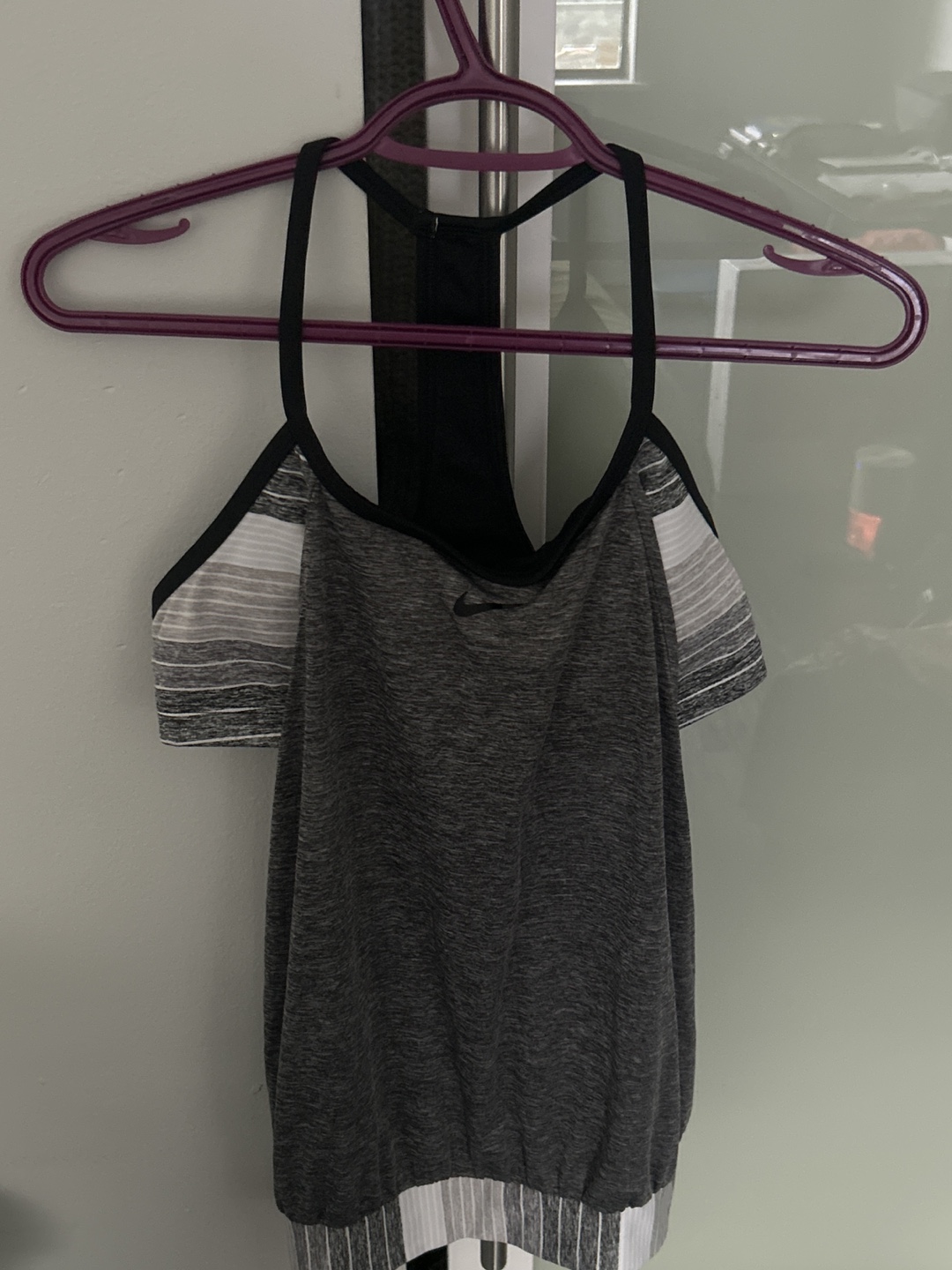 Nike Grey Layered Tankini Swim Top
