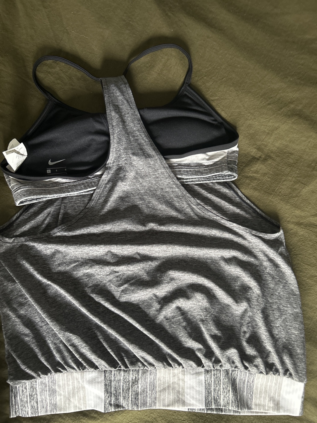 Nike Grey Layered Tankini Swim Top - photo 5