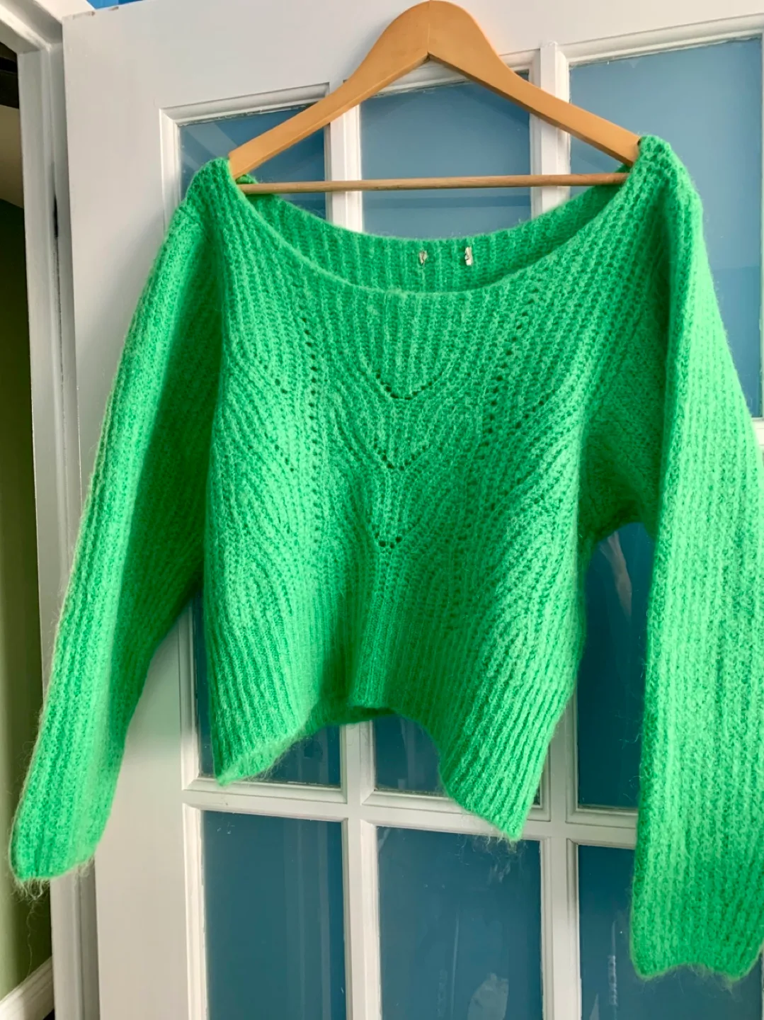 Mohair Blend Green Sweeter Oversized image indicator(2)