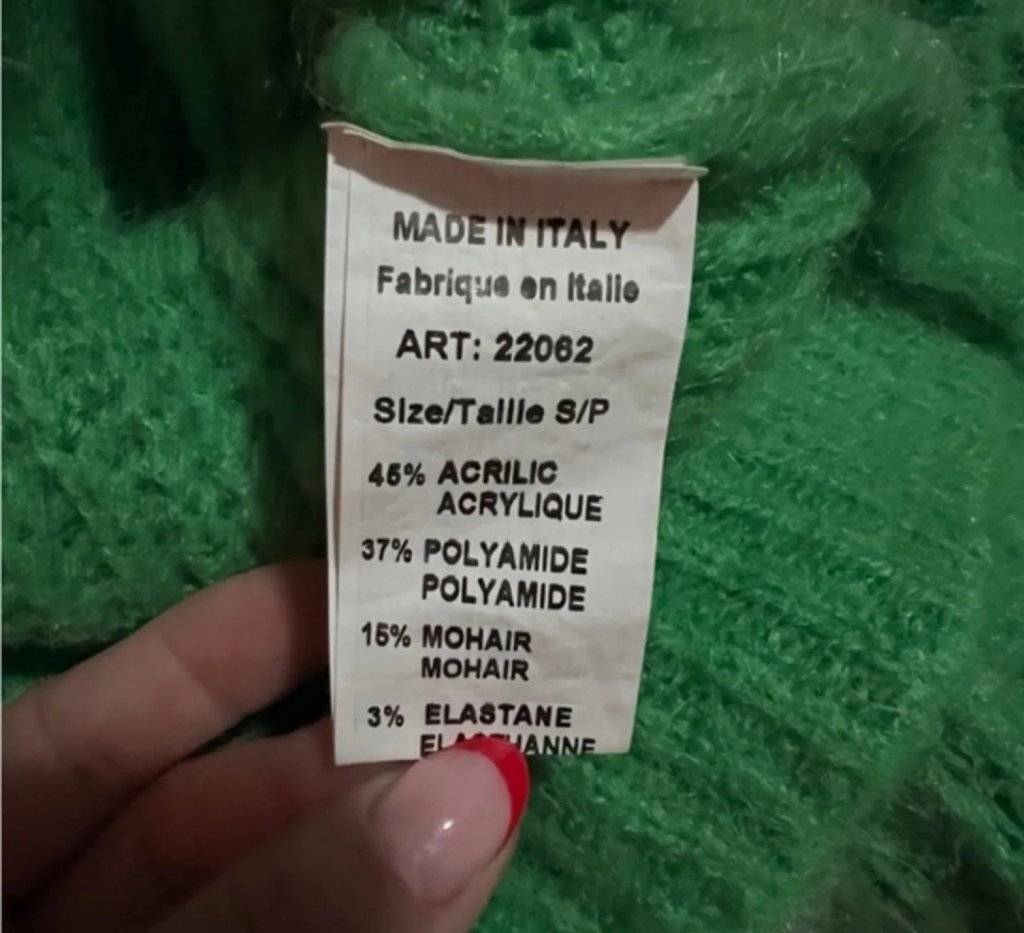 Mohair Blend Green Sweeter Oversized image indicator(3)