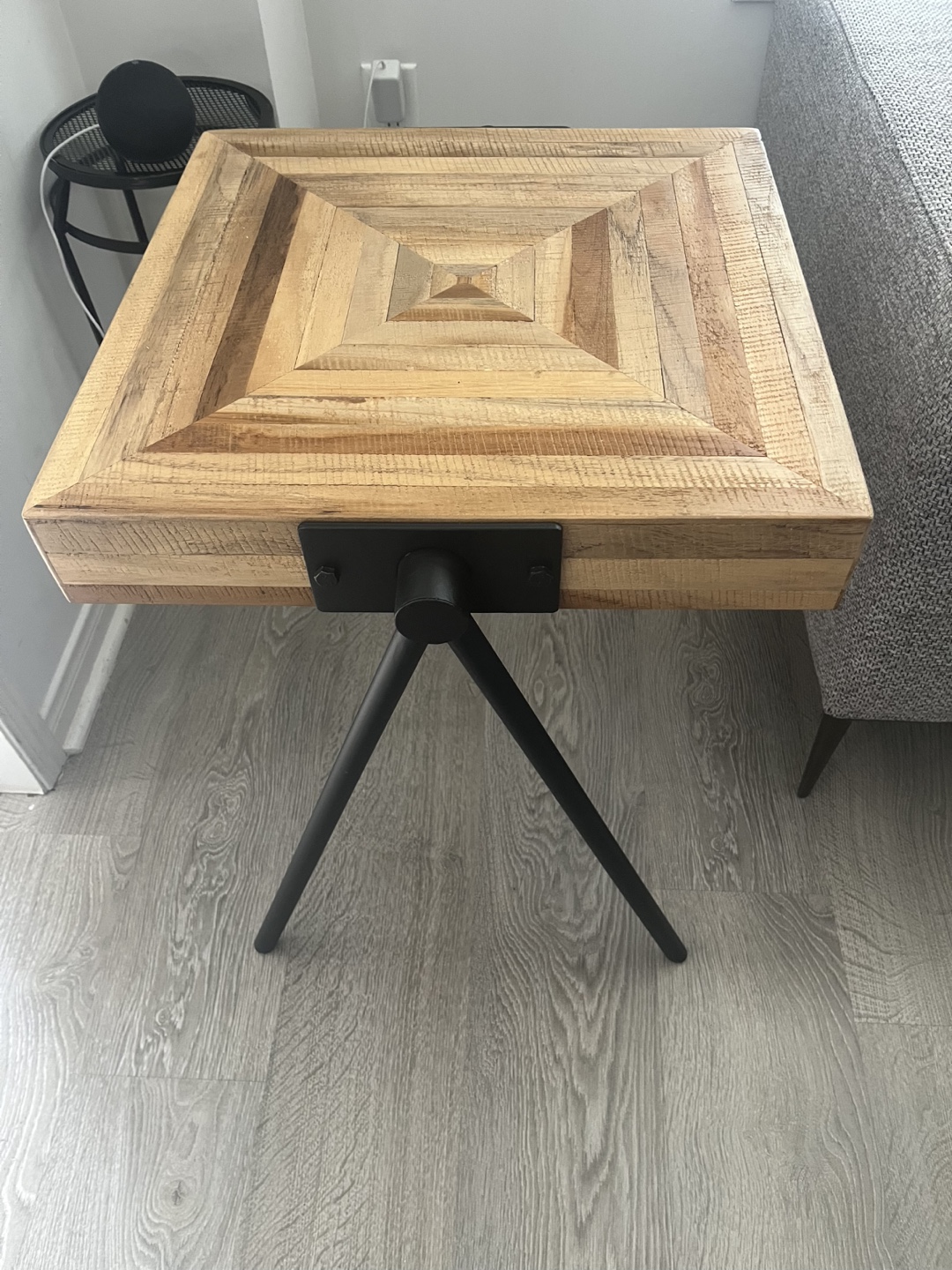 Side Table with Black Tripod Legs