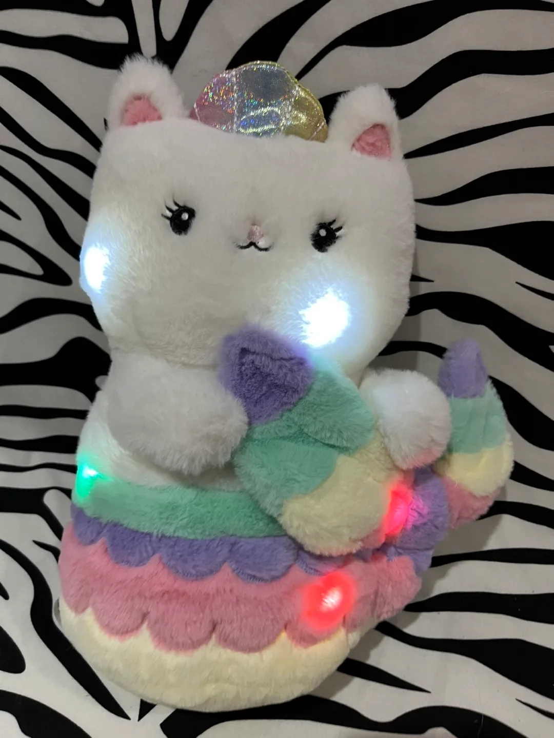 FAO Schwarz Glow Brights Mermaid Cat Plush Toy image indicator(6)