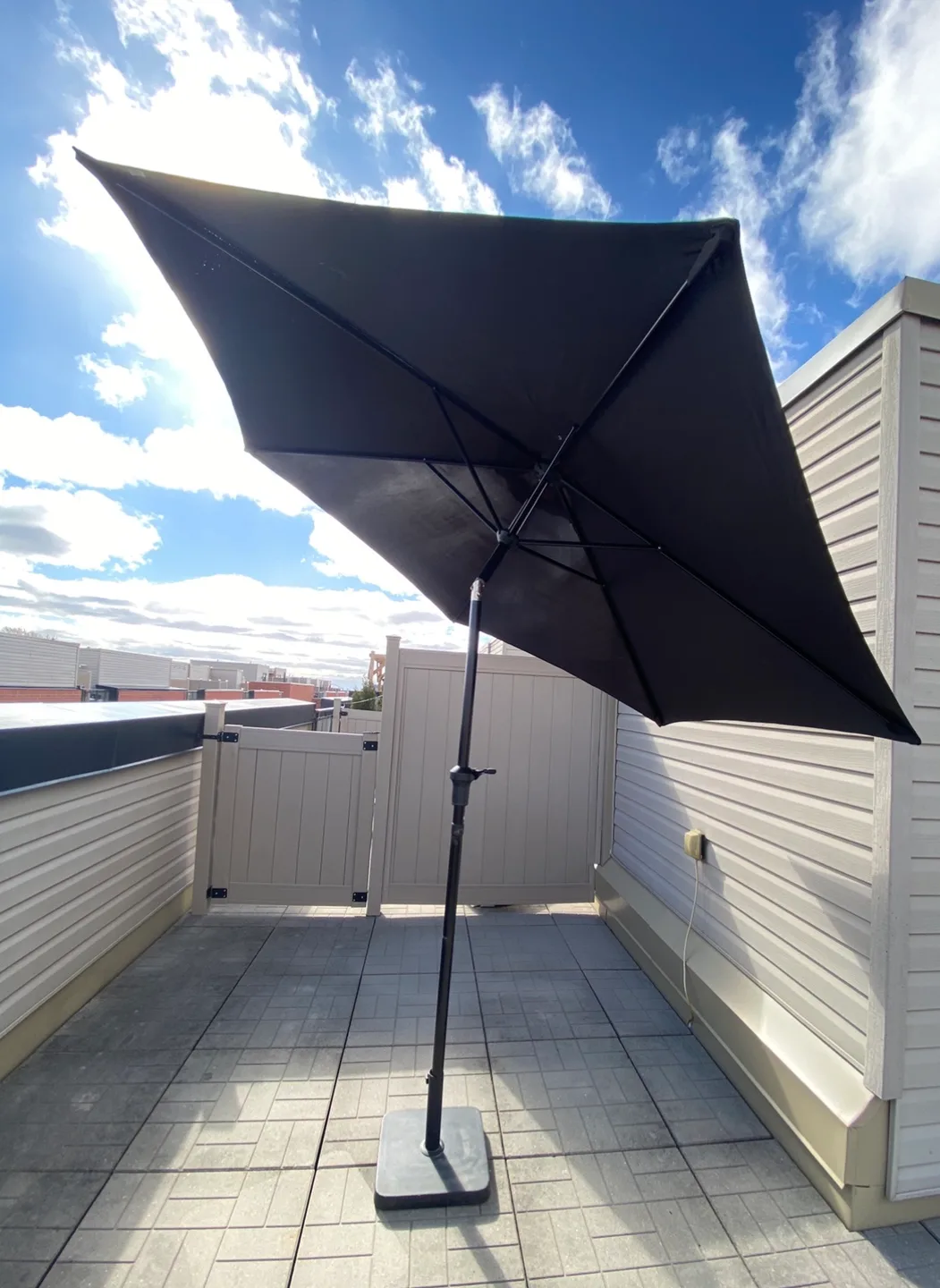 9ft Patio Umbrella and Base (black) thumbnail
