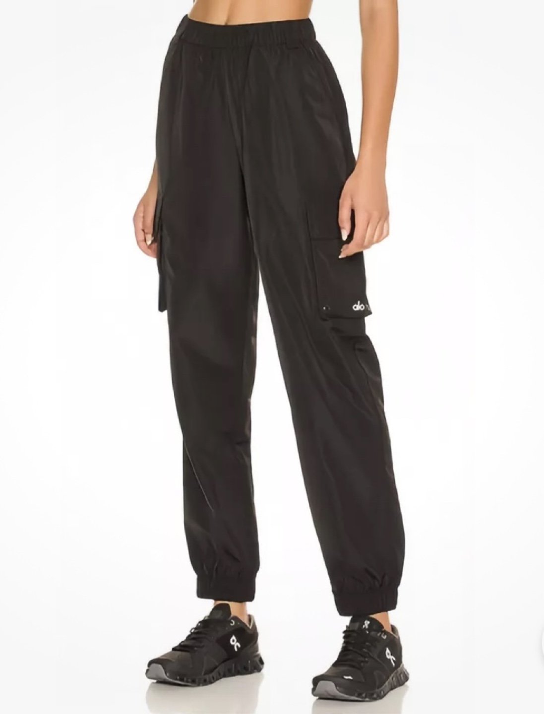 Alo Yoga IT Girl Pant Cargo Crush - Size Small - Black