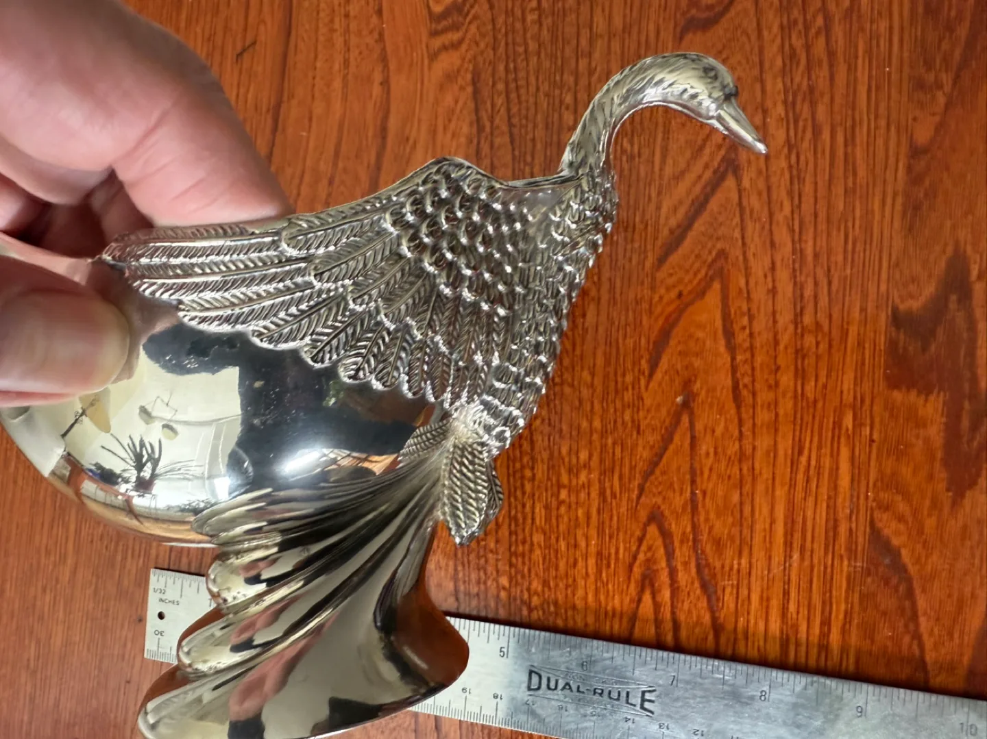 Vintage Silver-Plated Swan Sauce Gravy Boat image indicator(2)