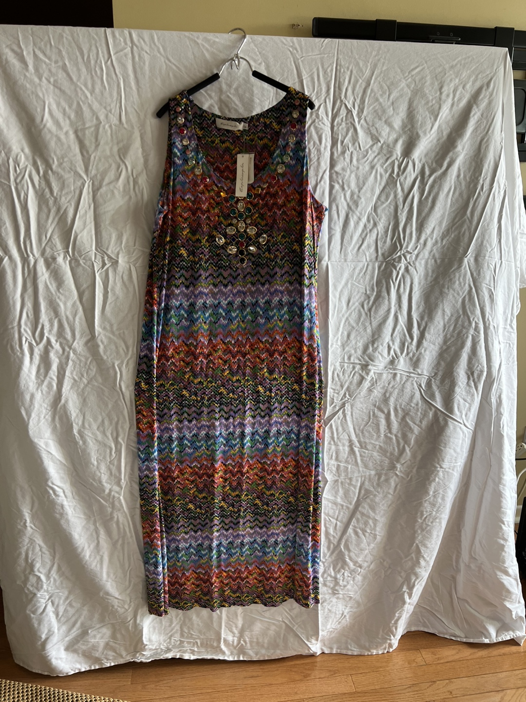 Gorgeous Sleeveless Bejewelled Maxi Dress