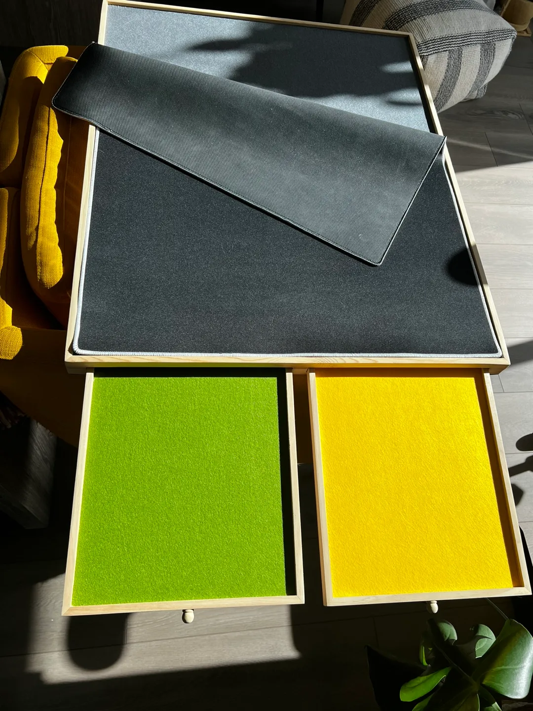 Portable wooden puzzle board with cover mat image indicator(5)