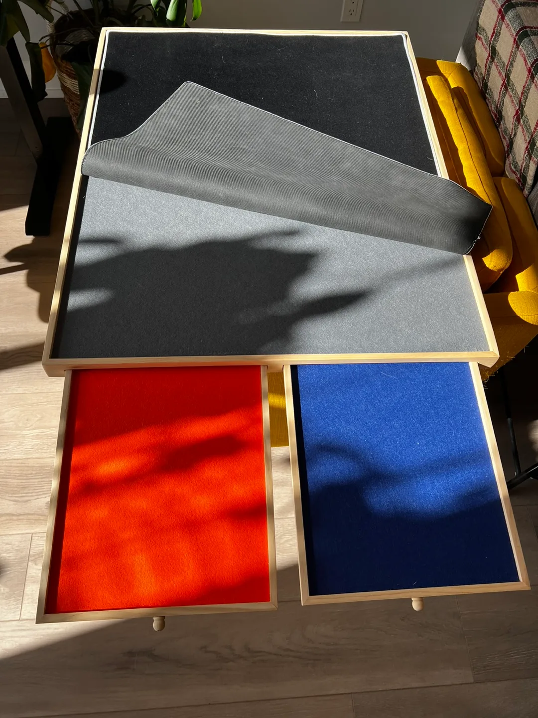 Portable wooden puzzle board with cover mat image indicator(4)