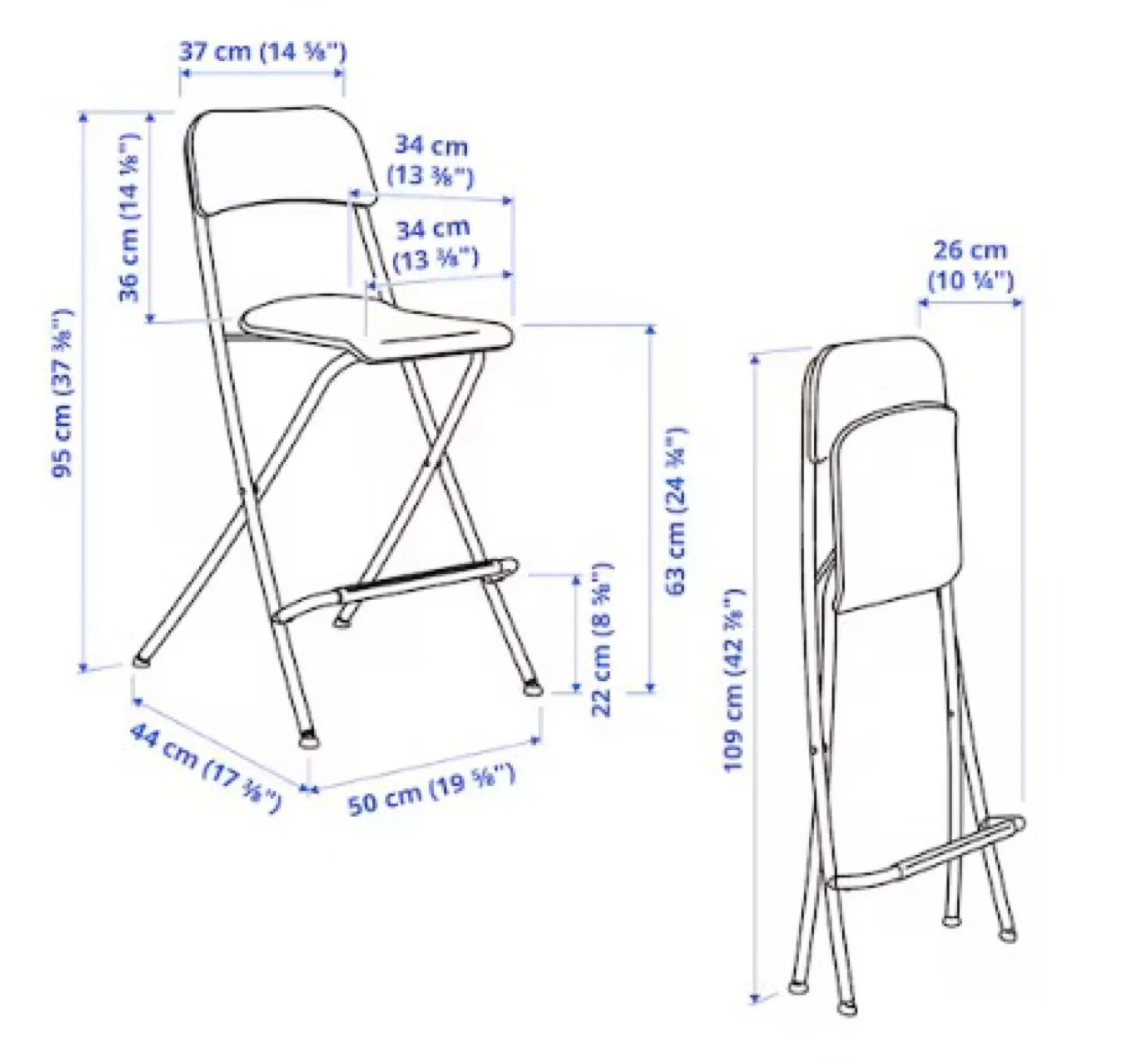Foldable bar stool x2 image indicator(4)